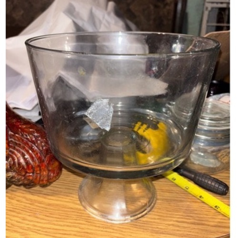 Anchor Hocking Clear Glass Footed Trifle Bowl Pedestal Serving Dish 89269 USA